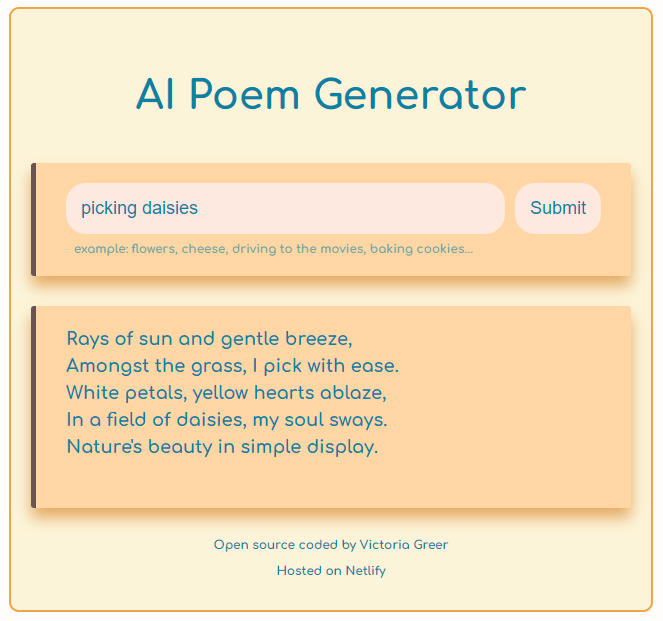 poem generator using AI