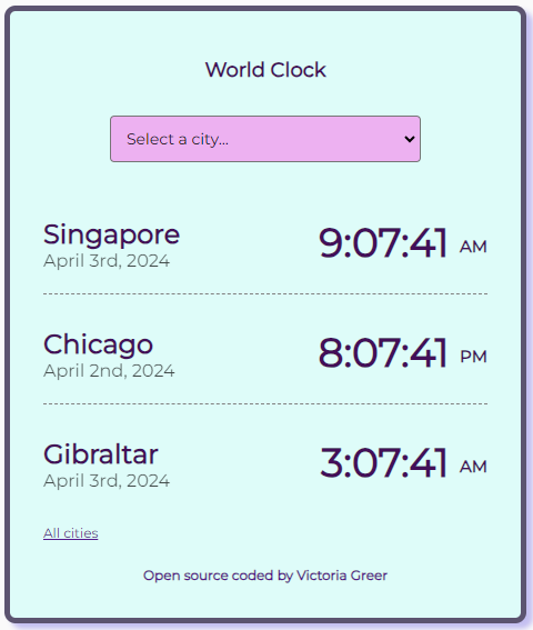 drop down menu clock app