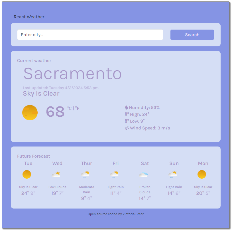 react weather app